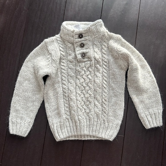Little Lad beige Henley sweater with elbow pads size 3T EUC - Picture 1 of 3